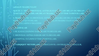 silvabronxialast makasalliklari — PPTX
