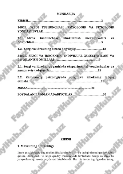 sezgi va idrok — DOCX