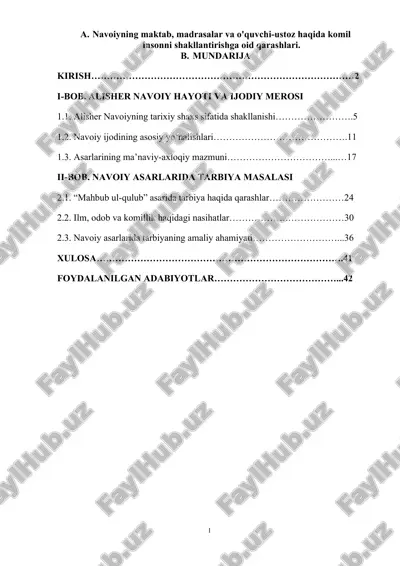 alisher navoiy hayoti va ijodiy merosi — DOCX