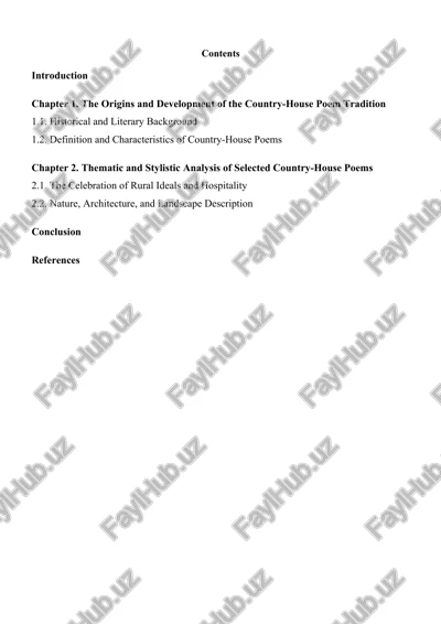 the country house poem tradition — DOCX