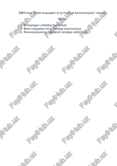 bola huquqlari to‘g‘risidagi konvensiyasi — DOCX