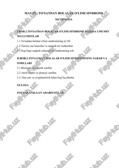 to'satdan bolalar o'limi sindromi — DOCX