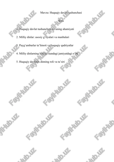 huquqiy davlat tushunchasi — DOCX