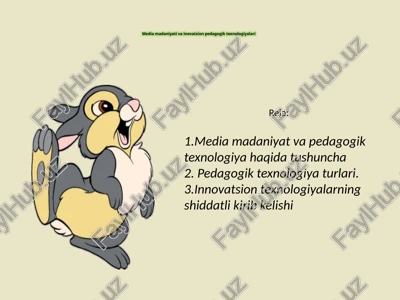mediamadaniyat va innovatsion pedagogik texnologiyalari — PPTX