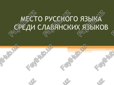 mesto russkogo yazika sredi slavyanskix yazikov — PPT
