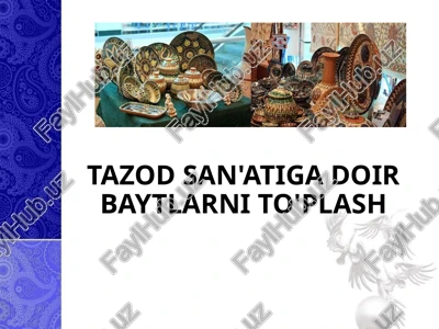 o`zbek amaliy bezak san'atining tarixi — PPTX