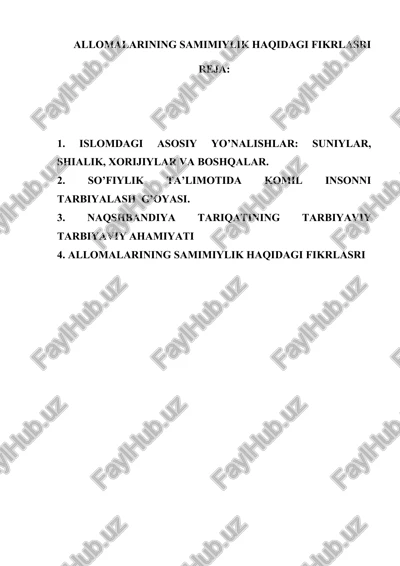 allomalarining samimiylik haqidagi fikrlasri — DOC