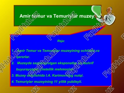 amir temur va temuriylar muzeyi — PPT