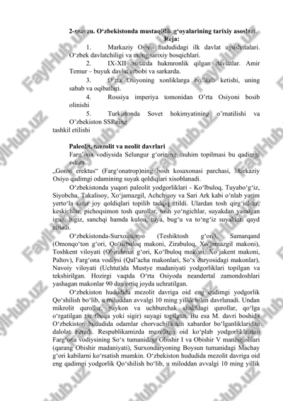 o‘zbekistonda mustaqillik g‘oyalarining tarixiy asoslari — DOCX