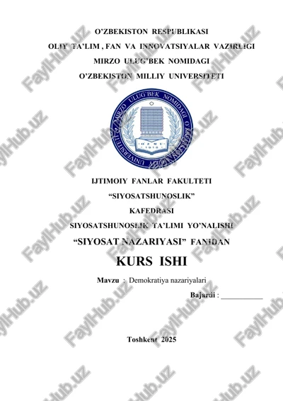 demokratiya nazariyalari — DOCX