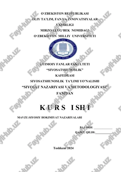 siyosiy hokimiyat nazariyalari — DOCX