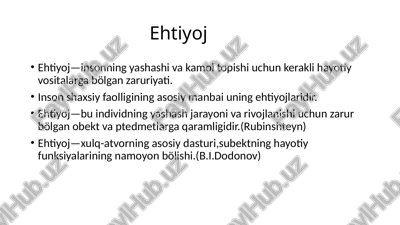 ehtiyoj — PPTX