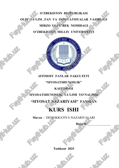 demokratiya nazariyalari — DOC