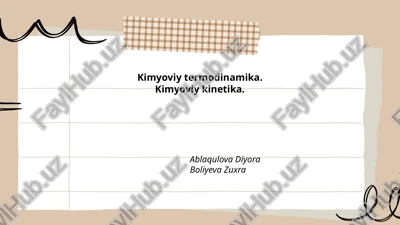 kimyoviy termodinamika — PPTX