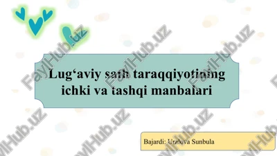 lug‘aviy sath taraqqiyotining ichki va tashqi manbalari — PPTX