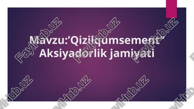 qizilqumsement aksiyadorlik jamiyati — PPTX