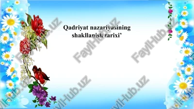qadriyatnazariyasining shakllanish tarixi — PPTX
