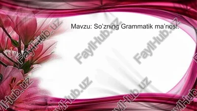 so’zning grammatik ma’nosi — PPTX