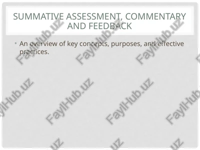 summative assessment, commentary and feedback — PPTX