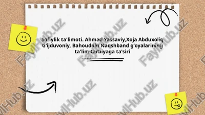 sofiylik ta'limoti — PPTX