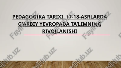 g'arbiy yevropada ta'limning rivojlanishi — PPTX