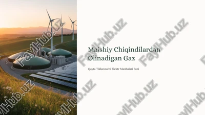 maishiy chiqindilardan olinadigan gaz — PPTX