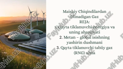 maishiy chiqindilardan olinadigan gaz — PPTX