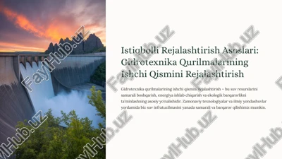 gidrotexnika qurilmalarining ishchi qismini rejalashtirish — PPTX