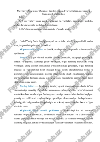 tabiiy fanlar (science) darsligi — PDF