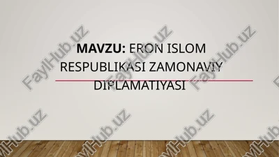 eron islom respublikasining diplomatikasi — PPTX