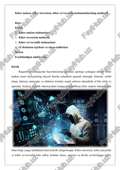 kiber makon tushunchasi — DOCX