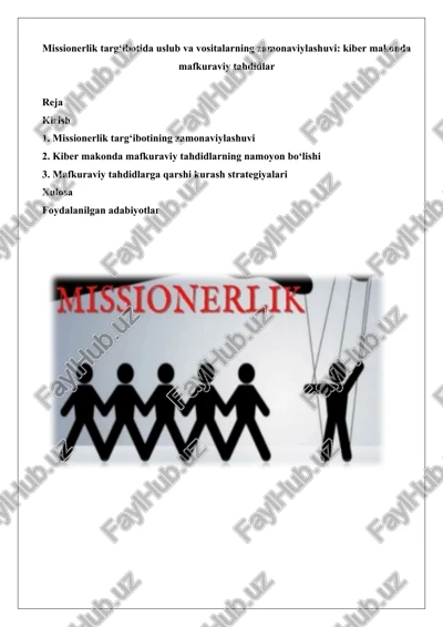 missionerlik targ‘ibotida uslub va vositalarning zamonaviylashuvi — DOCX