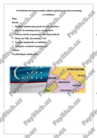 radikal oqimlarga qarshi kurash — DOCX