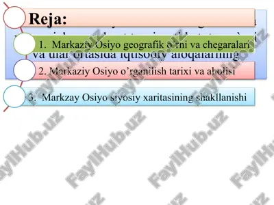o'rtaosiyodavlatlarining mdh va umumjahon mehnat taqsimoti — PPTX