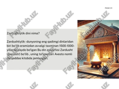 zardushtiylikning asosiy g'o yalari — PPTX