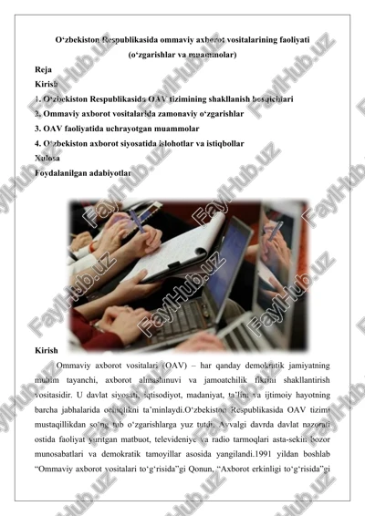 ommaviy axborot vositalari (oav) — DOCX