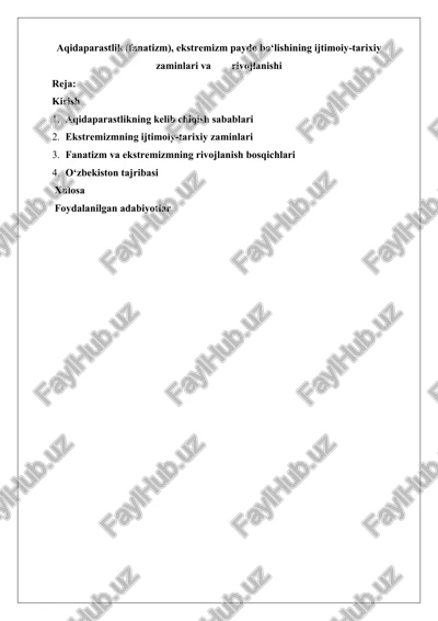 aqidaparastlik va ekstremizm — DOCX