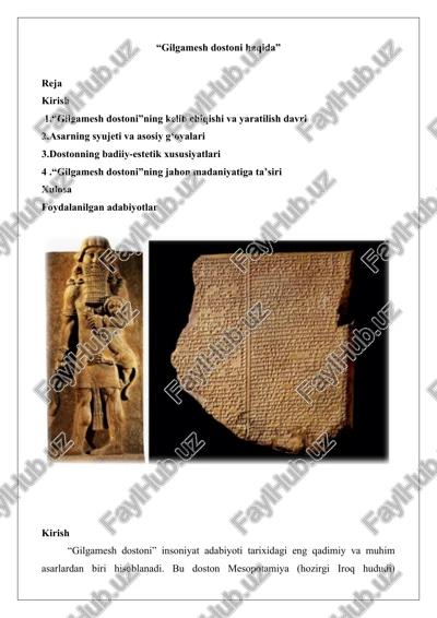 gilgamesh dostoni — DOCX