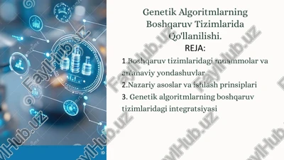 genetik algoritmlarning boshqaruv tizimlarida qo'llanilishi — PPTX