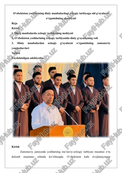 diniy manbalar va axloqiy tarbiya — DOCX