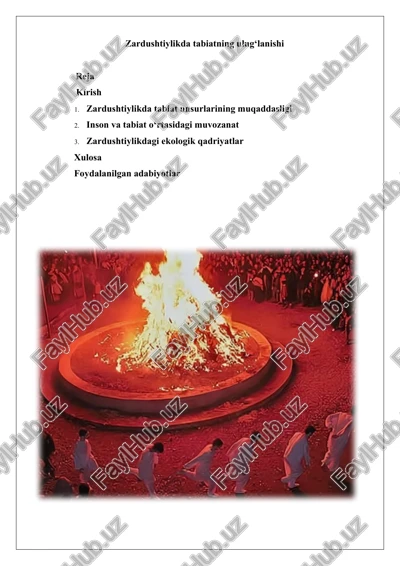 zardushtiylik dagi ekologik qadriyatlar — DOCX