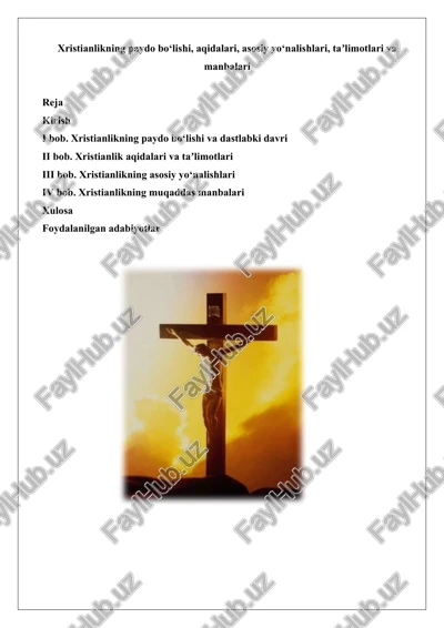 xristianlik tarixi — DOCX