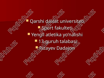 yengil atletika yo’nalishi — PPT