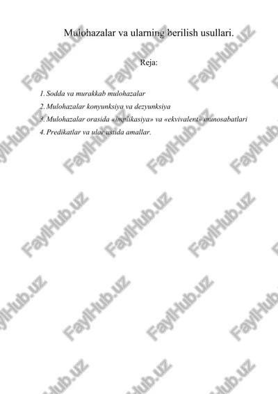 mulohazalar va ularning berilish usullari — DOC