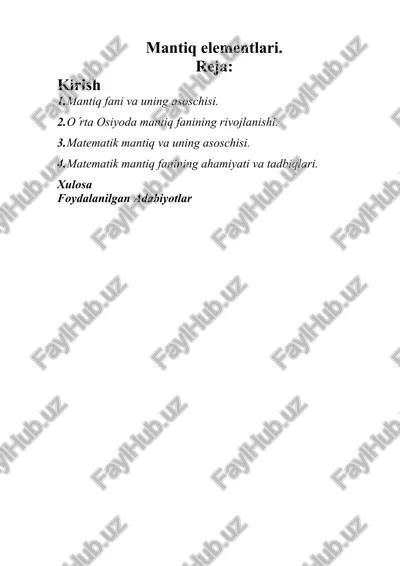 mantiq elementlari — DOC