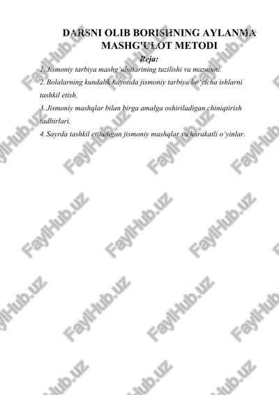 jismoniy tarbiya mashg'ulotlari — DOCX