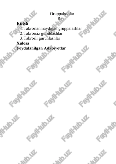 gruppalashlar — DOC