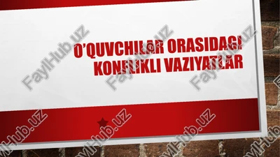 konfliktlarning vujudga kelishi va halqi — PPTX