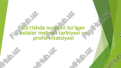 ko'rishdanuqsonibo'lgan bolalar mehnattarbiyasi — PPTX