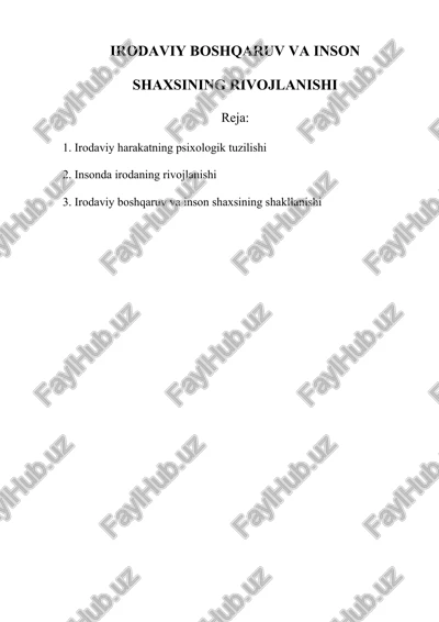 irodaviy boshqaruv va inson shaxsining rivojlanishi — DOCX